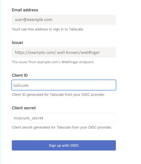 Tailscale Signup Screen 2