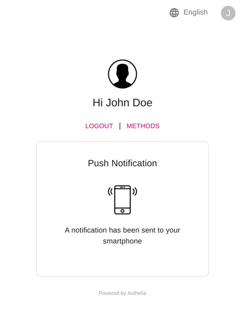 The Mobile Push 2FA view